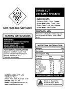 Small Cut Creamed Spinach 1kg Minced Moist