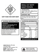 Small Cut Zesty Sweet Potato 1kg Minced Moist